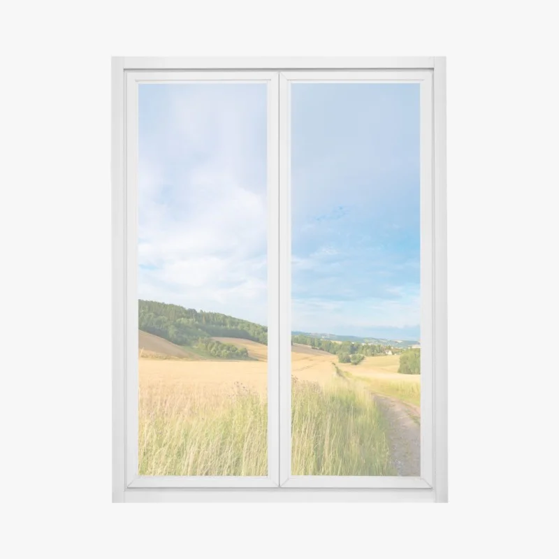 Fensteraufkleber morgendliche weizenlandschaft in Kansas