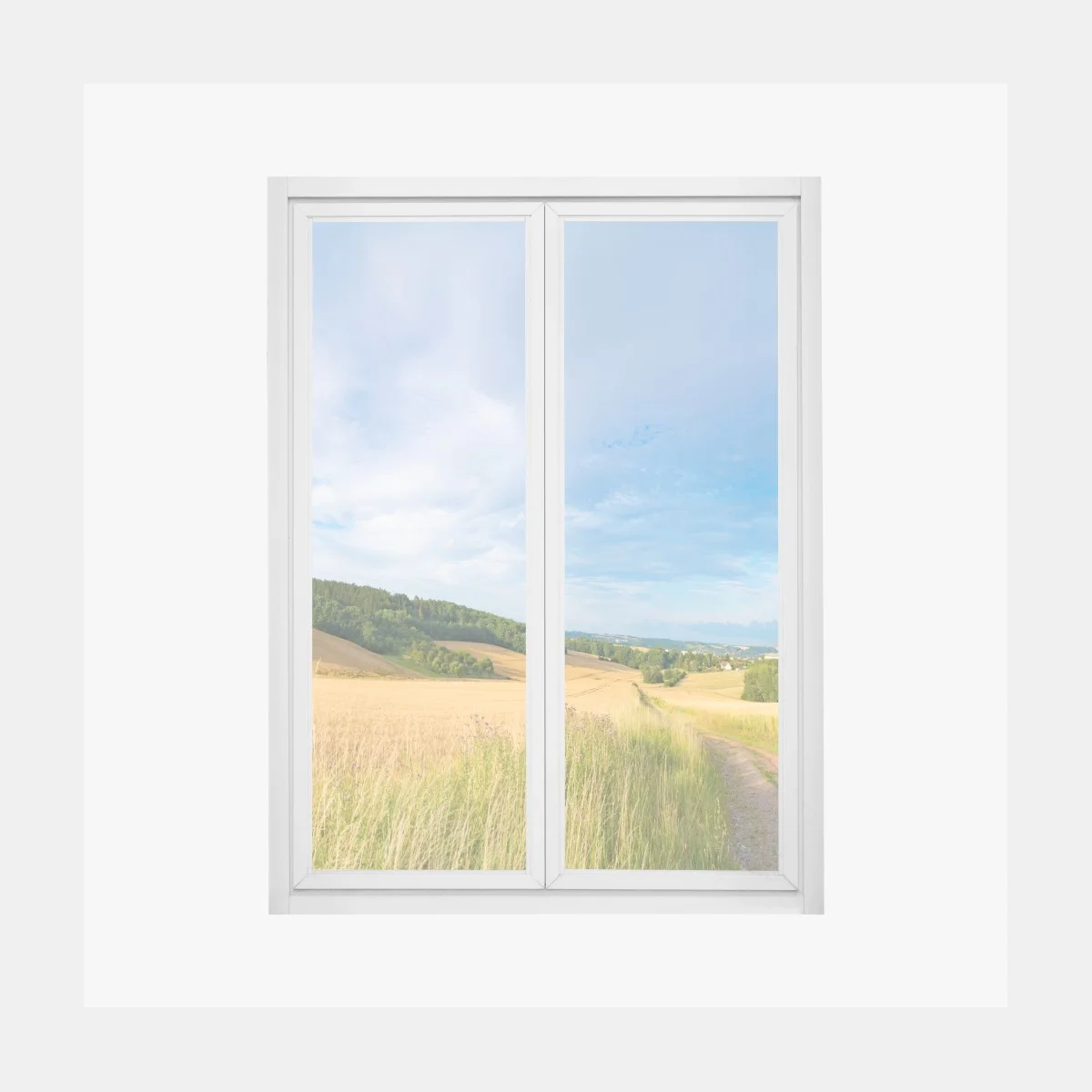 Fensteraufkleber morgendliche weizenlandschaft in Kansas – Wallnifity® Fensteraufkleber morgendliche weizenlandschaft in Kansas – Wallnifity®