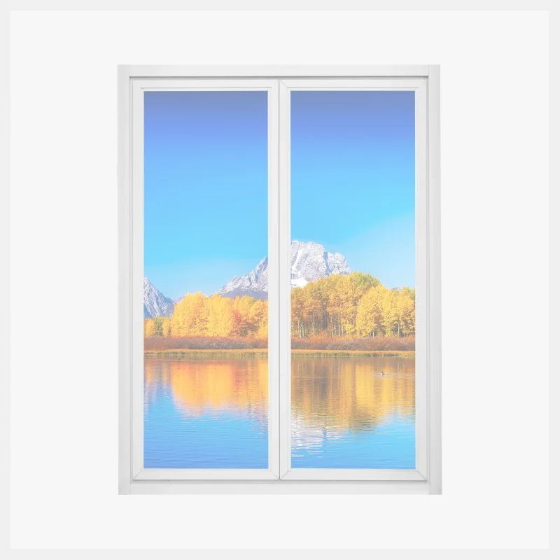 Fensteraufkleber herbstliche berge und seenlandschaft