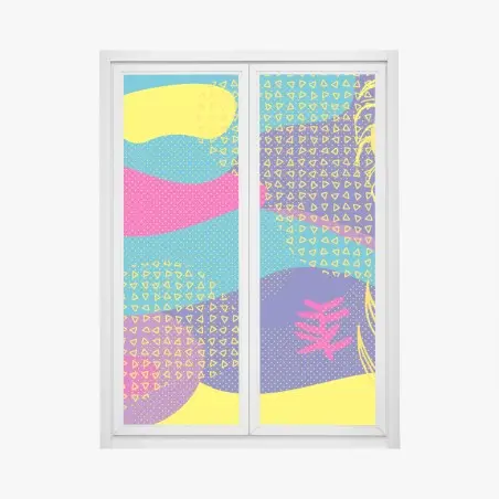 Fensteraufkleber lebhaftes abstraktes tropenmuster – Wallnifity®