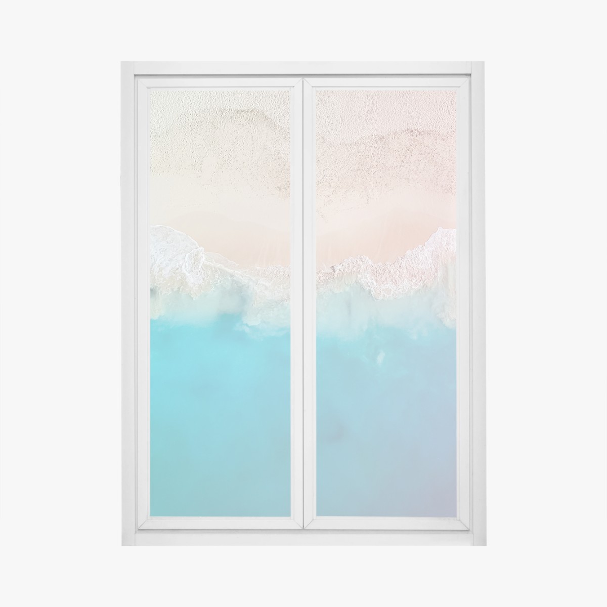 Fensteraufkleber pastell türkis strand aus der luft – Wallnifity®