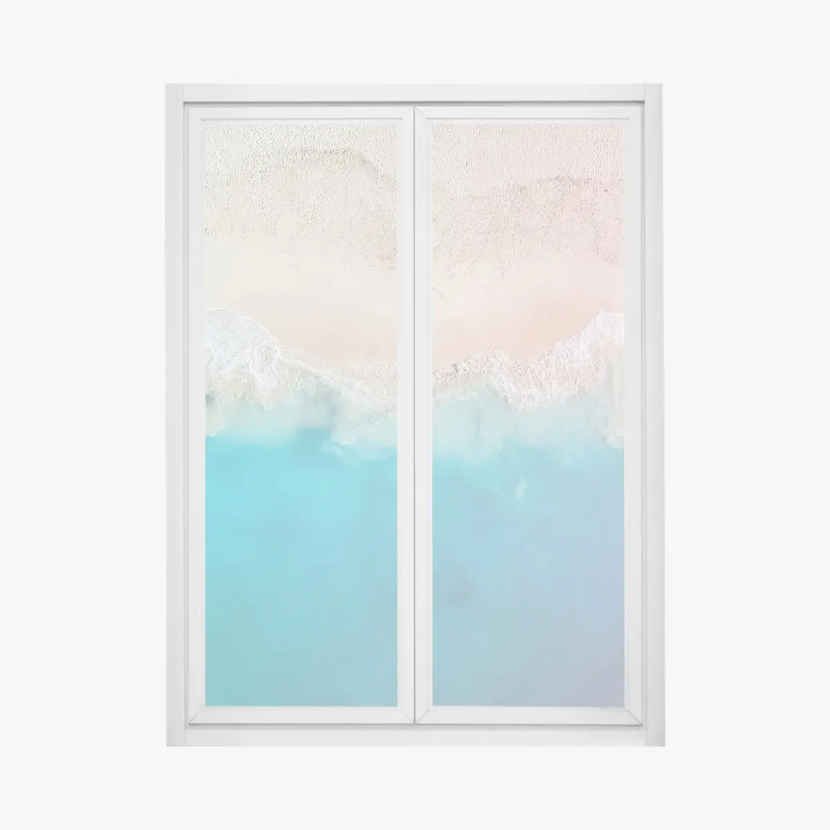 Fensteraufkleber pastell türkis strand aus der luft – Wallnifity®