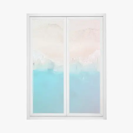 Fensteraufkleber pastell türkis strand aus der luft – Wallnifity®