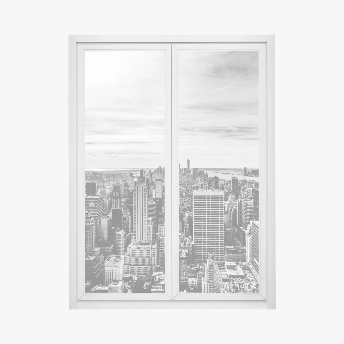Fensteraufkleber panorama von New York in graustufen – Wallnifity® Fensteraufkleber panorama von New York in graustufen – Wallnifity®