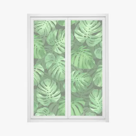 Fensteraufkleber tropisches monstera-blattmuster – Wallnifity®