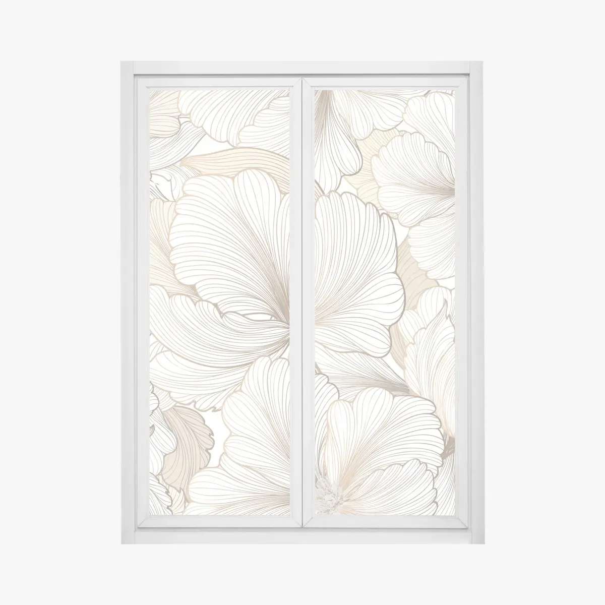 Fensteraufkleber zarte beige blumenillustration – Wallnifity®