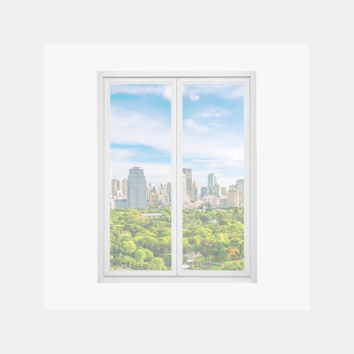 Fensteraufkleber lebendige Bangkok skyline über Lumpini Park – Wallnifity®
