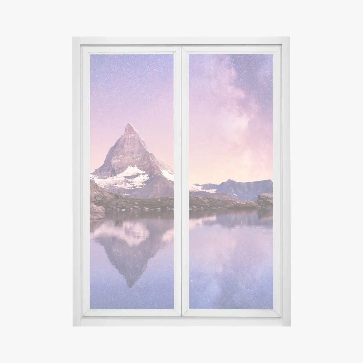 Fensteraufkleber Matterhorn unter der Milchstraße mit spiegelung – Wallnifity®
