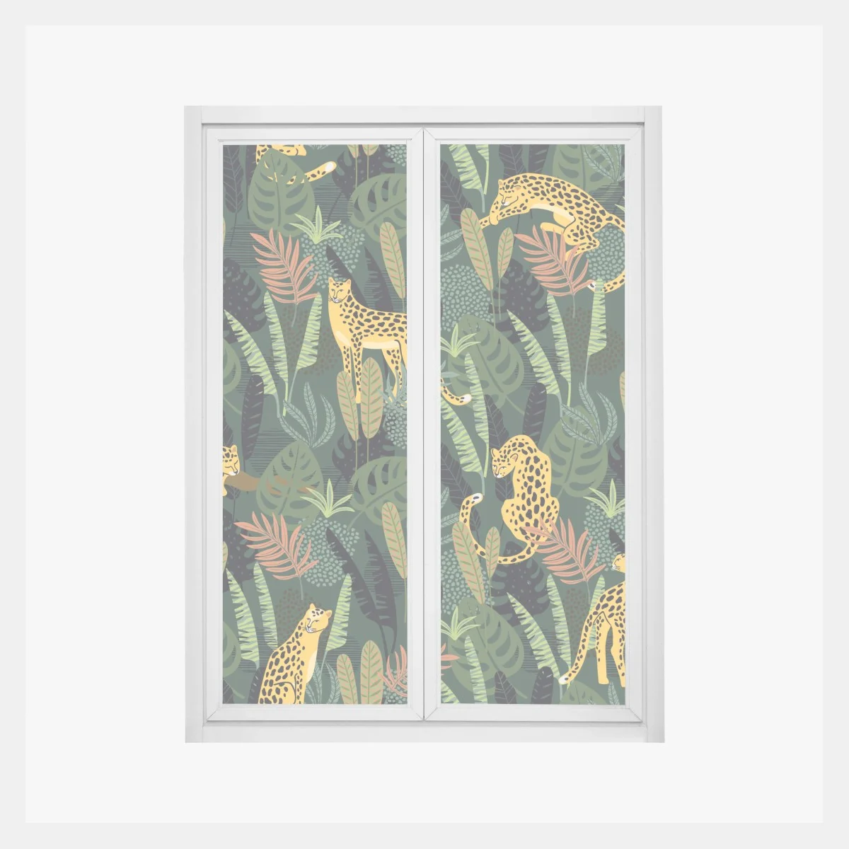 Fensteraufkleber tropisches leopardenmuster – Wallnifity® Fensteraufkleber tropisches leopardenmuster – Wallnifity®