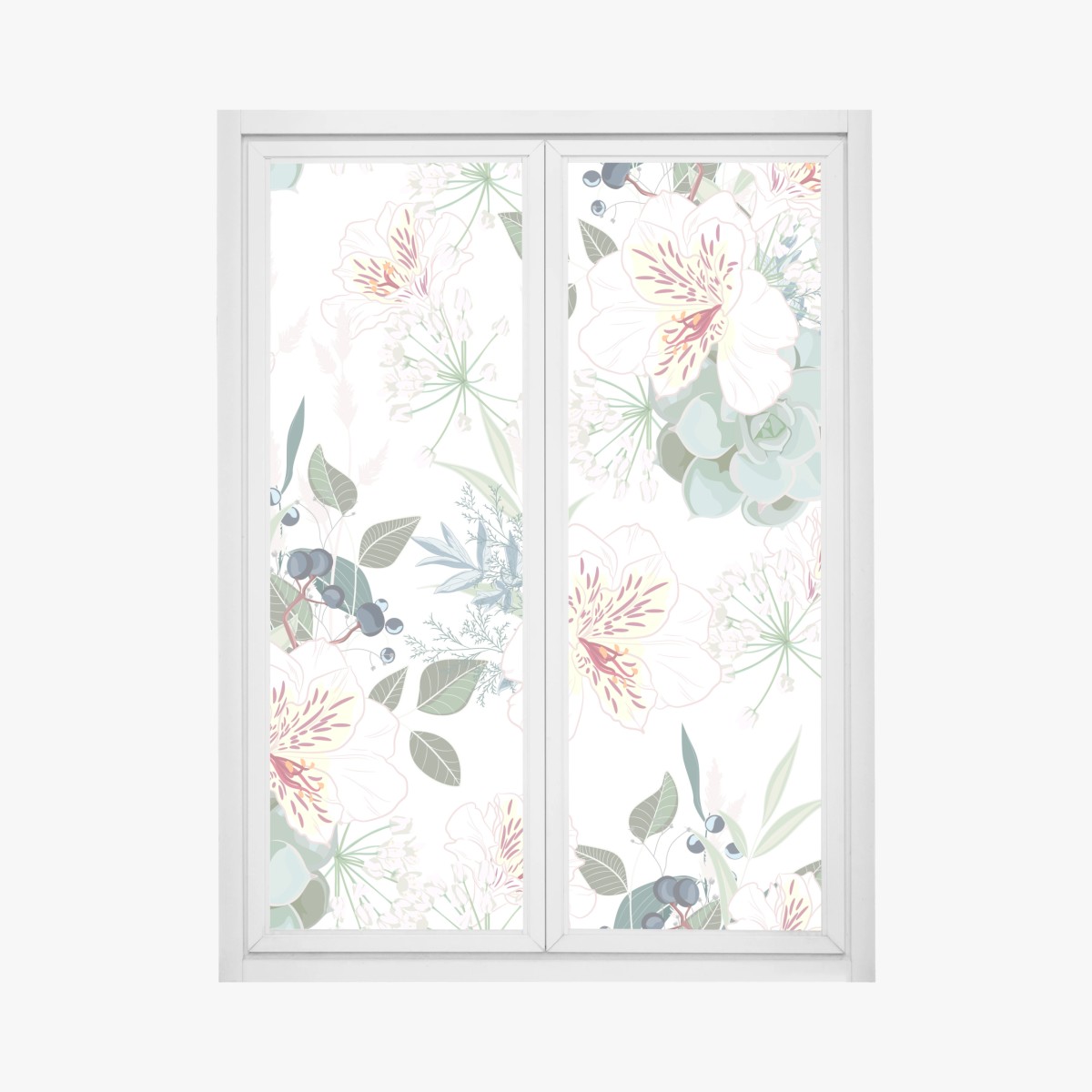 Fensteraufkleber zartes pastell blumenmuster – Wallnifity®