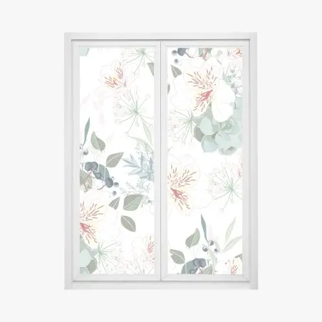 Fensteraufkleber zartes pastell blumenmuster – Wallnifity®
