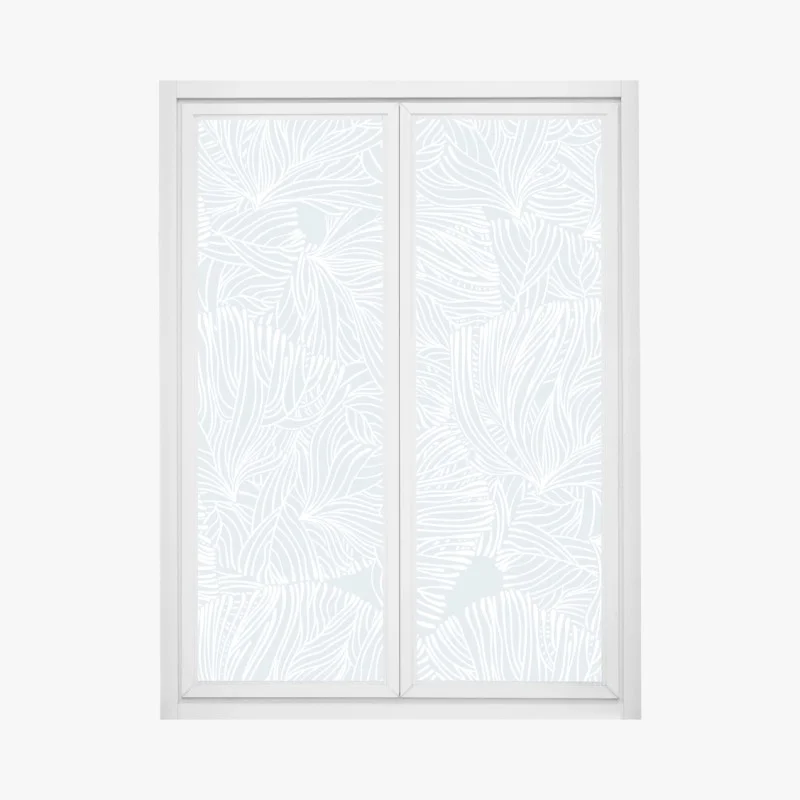 Fensteraufkleber sanftes blaues botanisches muster