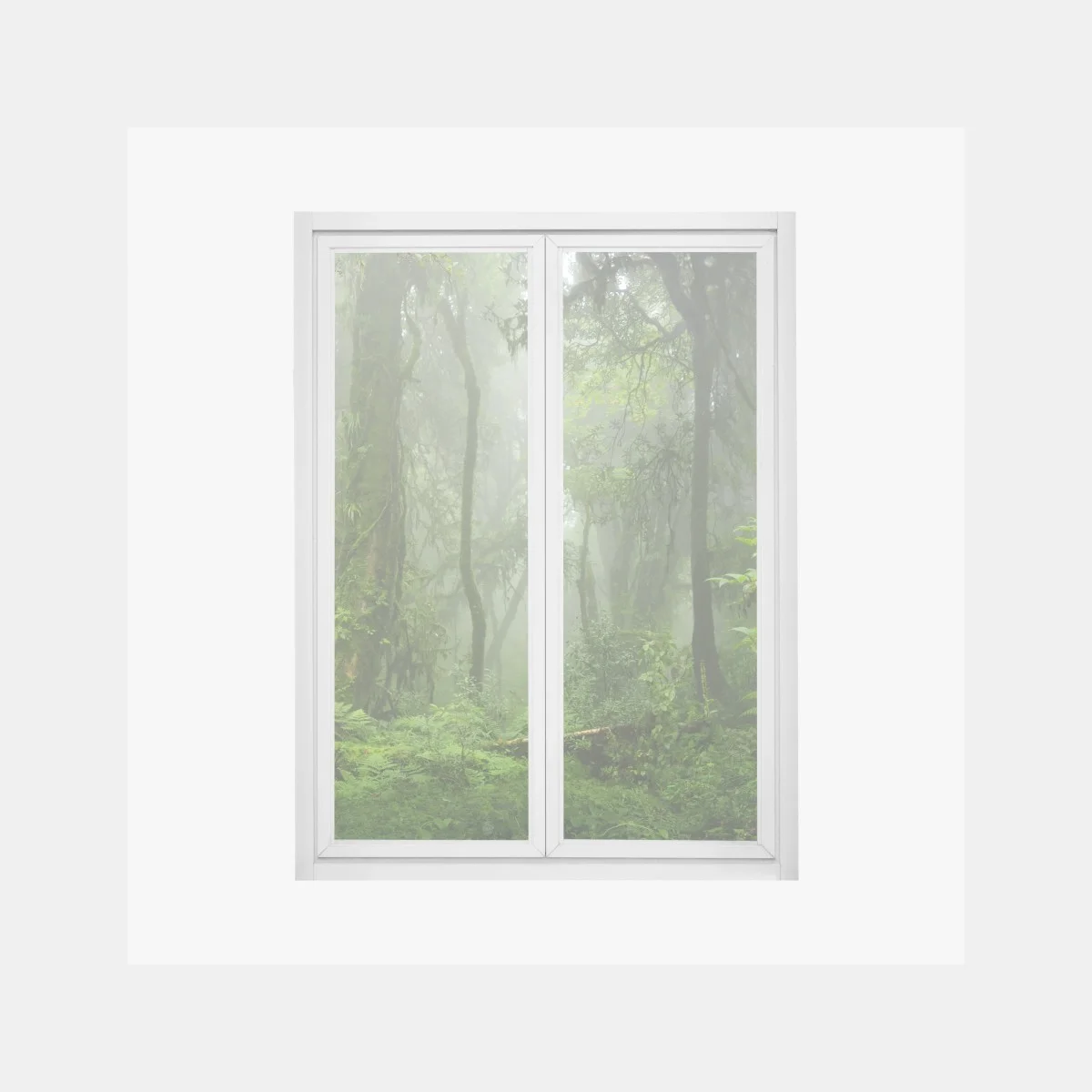 Fensteraufkleber nebliger tropischer dschungelpfad – Wallnifity® Fensteraufkleber nebliger tropischer dschungelpfad – Wallnifity®