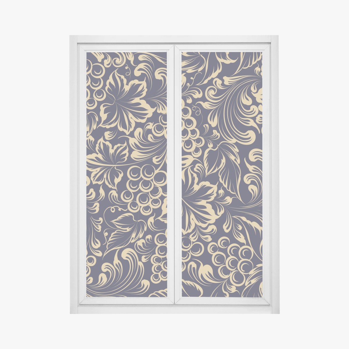 Fensteraufkleber elegantes barockes weintraubenmuster in gold – Wallnifity®