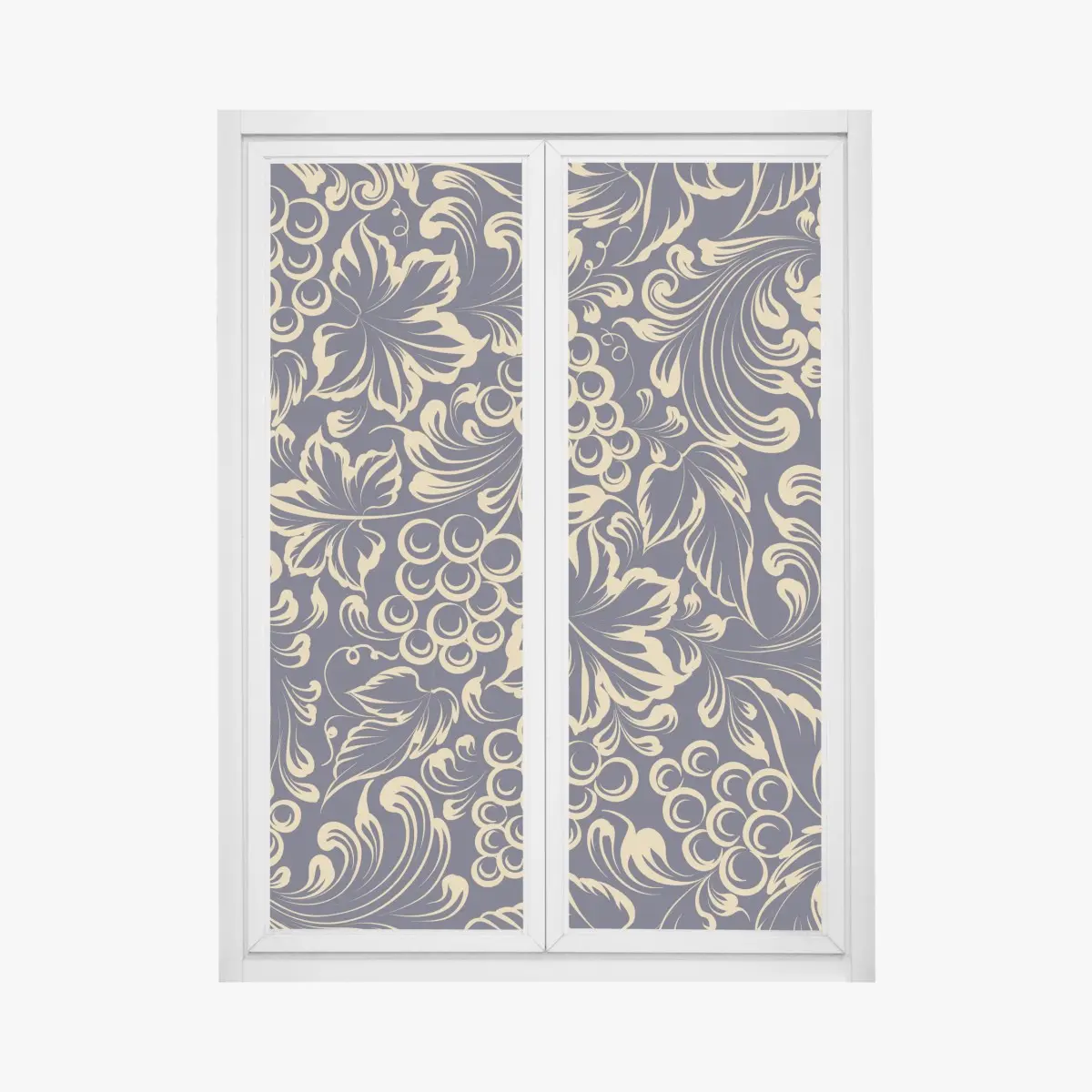 Fensteraufkleber elegantes barockes weintraubenmuster in gold – Wallnifity®