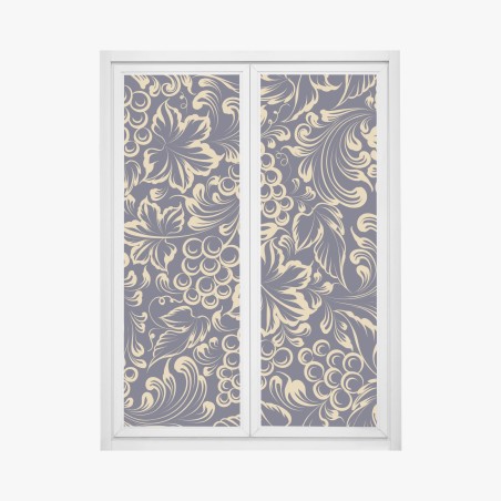 Fensteraufkleber elegantes barockes weintraubenmuster in gold – Wallnifity®
