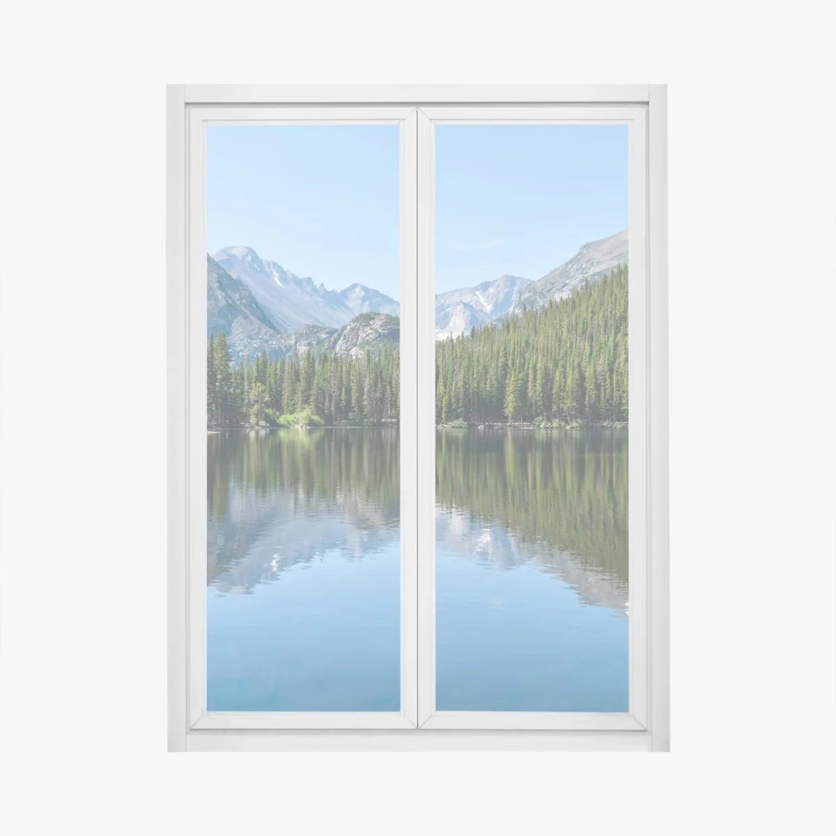 Fensteraufkleber gebirgssee mit spiegelung – Wallnifity® Fensteraufkleber gebirgssee mit spiegelung – Wallnifity®