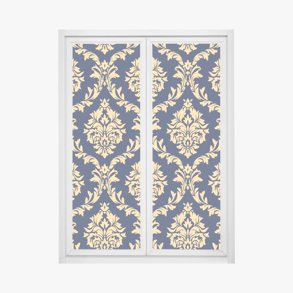 Fensteraufkleber elegantes goldenes damastmuster auf tiefblauem hintergrund – Wallnifity® Fensteraufkleber elegantes goldenes damastmuster auf tiefblauem hintergrund – Wallnifity®