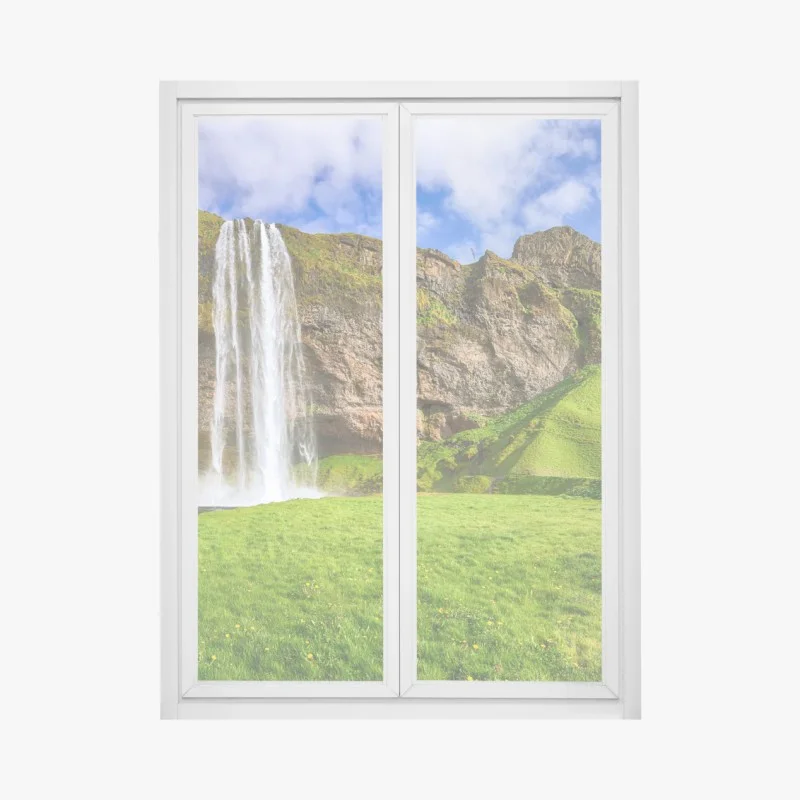 Fensteraufkleber Seljalandsfoss wasserfall panorama