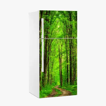 Kühlschrankaufkleber üppiger grüner waldweg – Wallnifity®