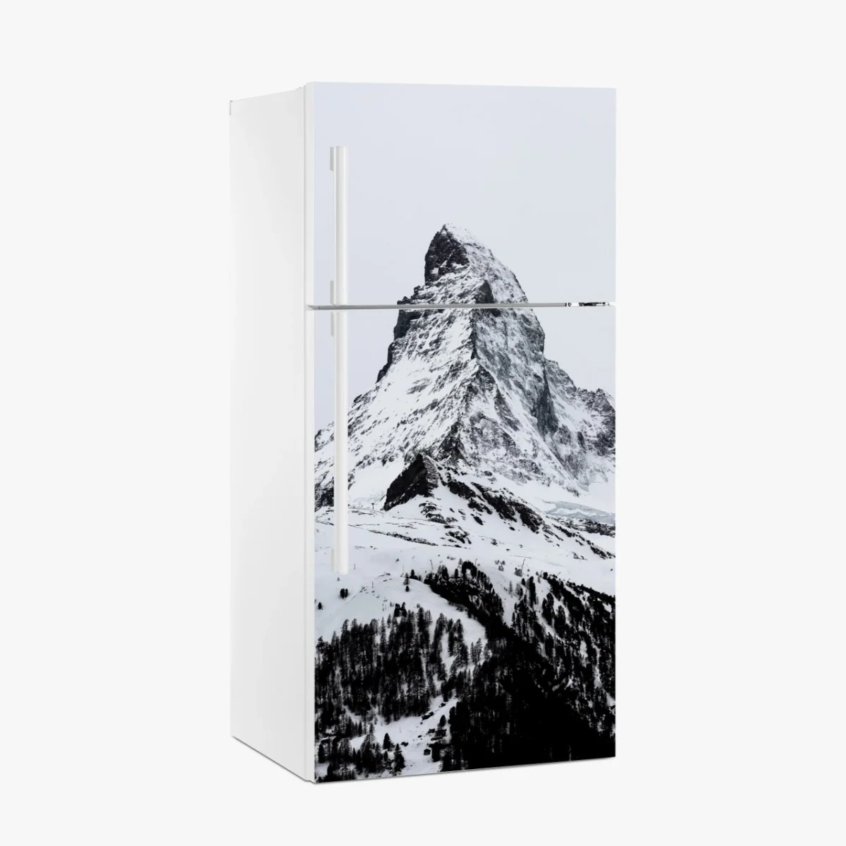 Kühlschrankaufkleber einsamer schneebedeckter berggipfel – Wallnifity® Kühlschrankaufkleber einsamer schneebedeckter berggipfel – Wallnifity®