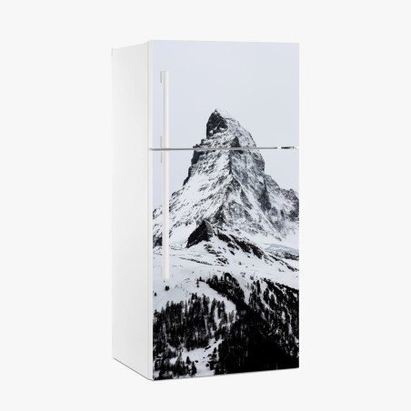 Kühlschrankaufkleber einsamer schneebedeckter berggipfel – Wallnifity®