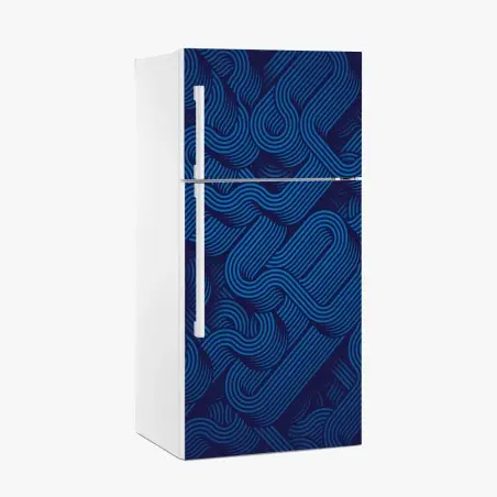 Kühlschrankaufkleber tiefblaues abstraktes linienmuster – Wallnifity®