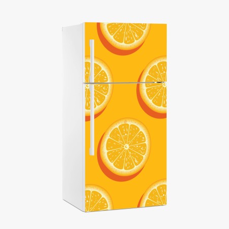Kühlschrankaufkleber lebhaftes muster mit orangenscheiben – Wallnifity®