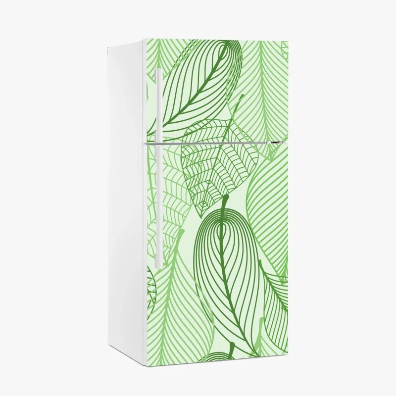 Kühlschrankaufkleber grünes botanisches blättermuster