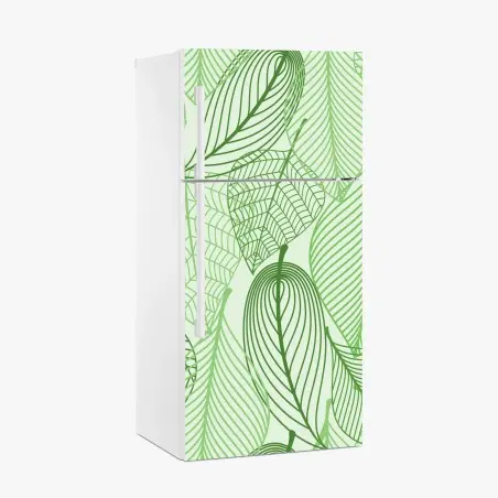 Kühlschrankaufkleber grünes botanisches blättermuster – Wallnifity®