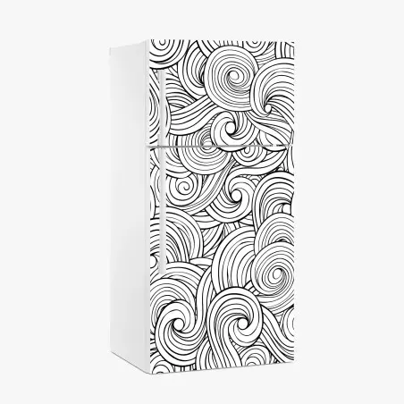 Kühlschrankaufkleber schwarzweißes spiralmuster – Wallnifity®