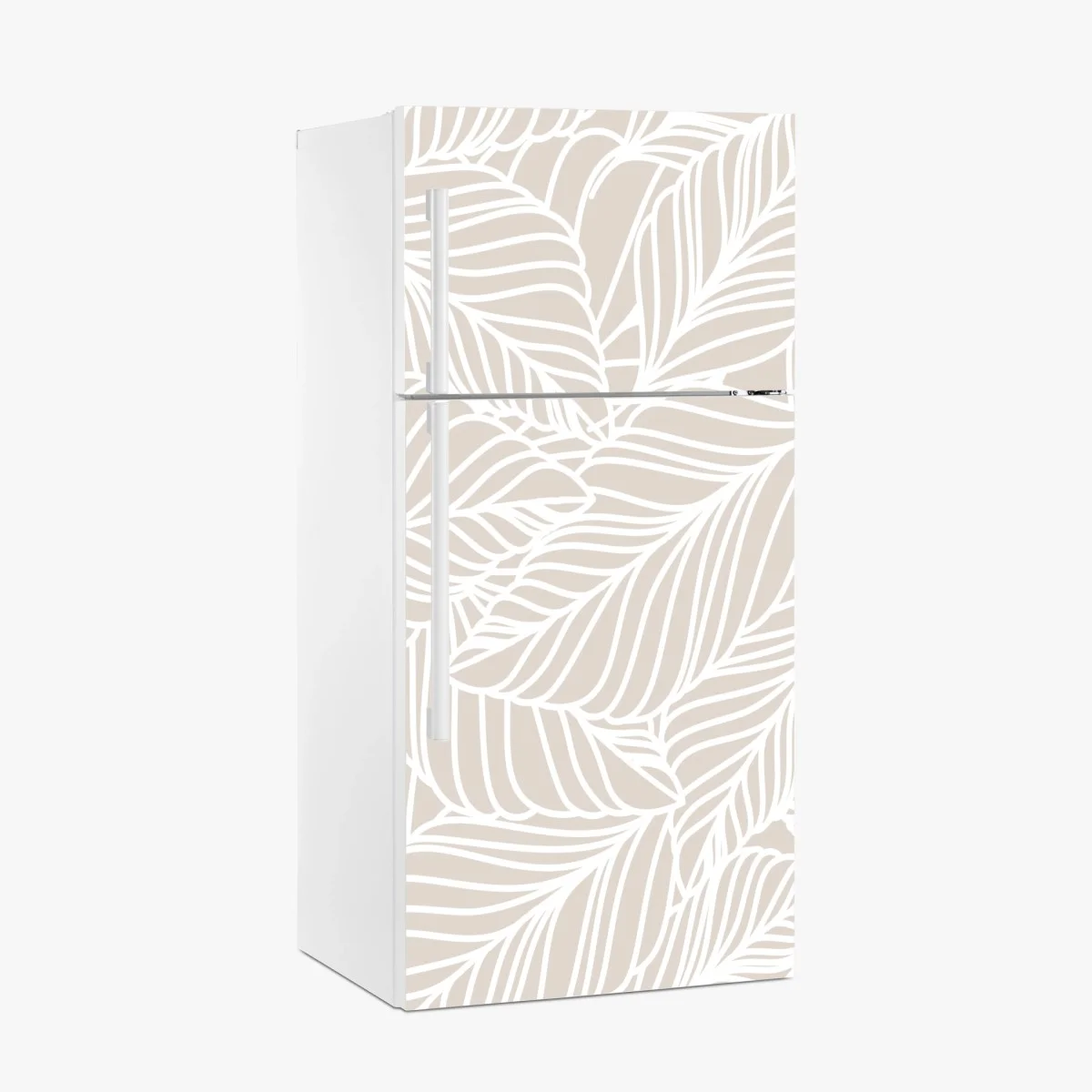 Kühlschrankaufkleber beige botanisches blattmuster – Wallnifity® Kühlschrankaufkleber beige botanisches blattmuster – Wallnifity®