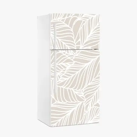 Kühlschrankaufkleber beige botanisches blattmuster – Wallnifity®