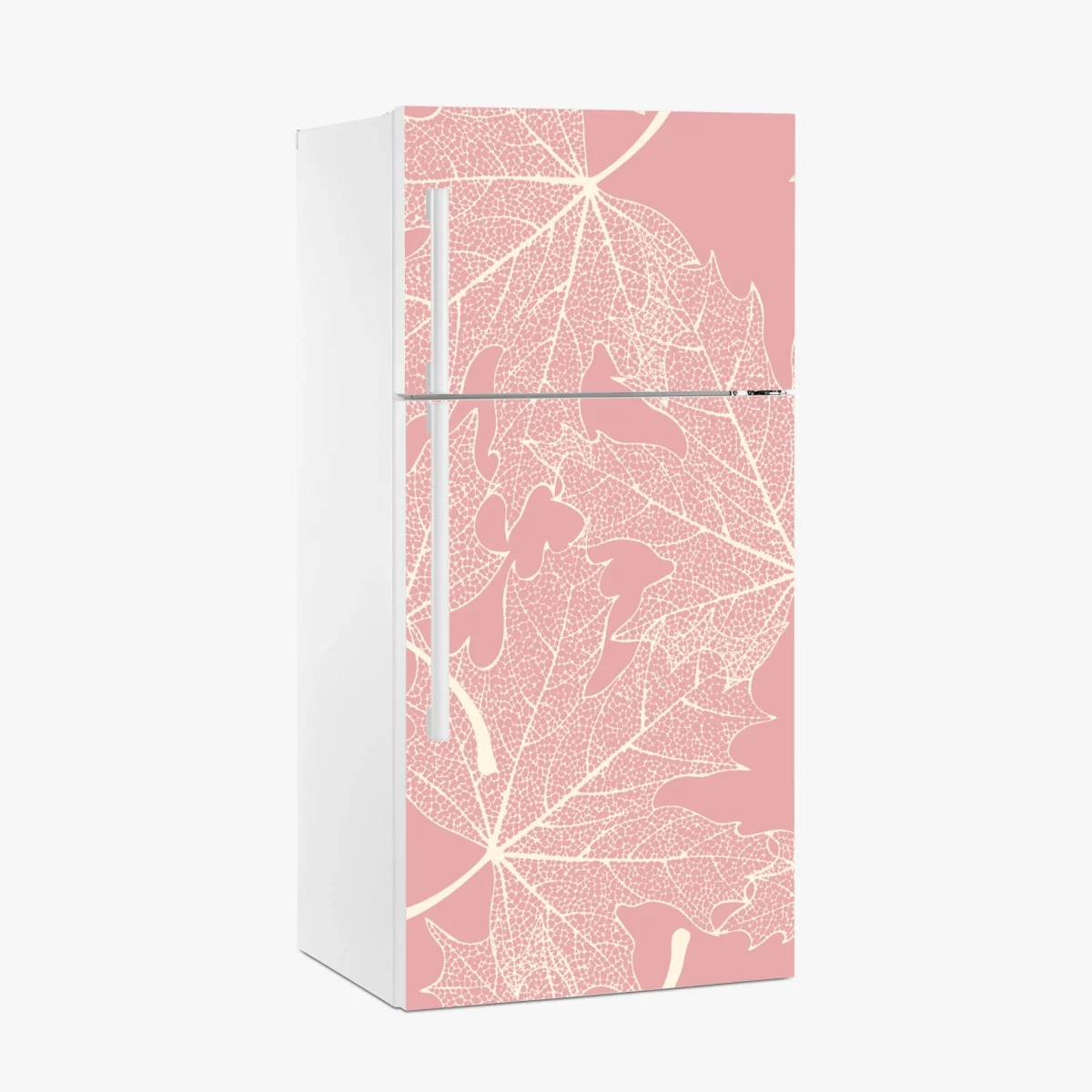 Kühlschrankaufkleber zartes rosa blattmuster – Wallnifity® Kühlschrankaufkleber zartes rosa blattmuster – Wallnifity®