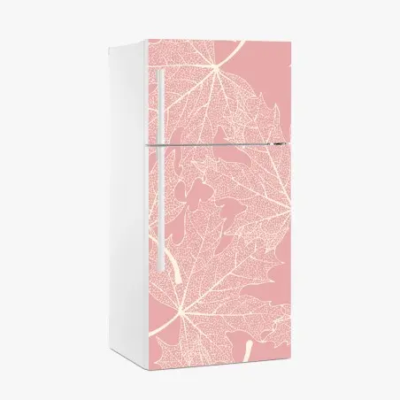 Kühlschrankaufkleber zartes rosa blattmuster – Wallnifity®