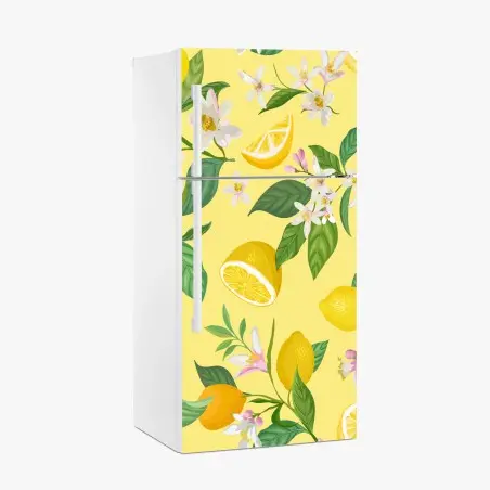 Kühlschrankaufkleber zitronenblüten botanisches muster – Wallnifity®