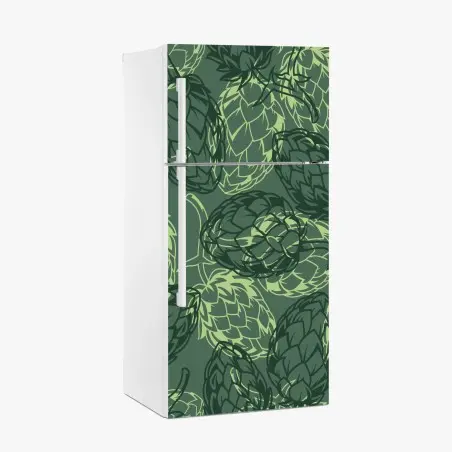 Kühlschrankaufkleber grünes hopfenmuster – Wallnifity®