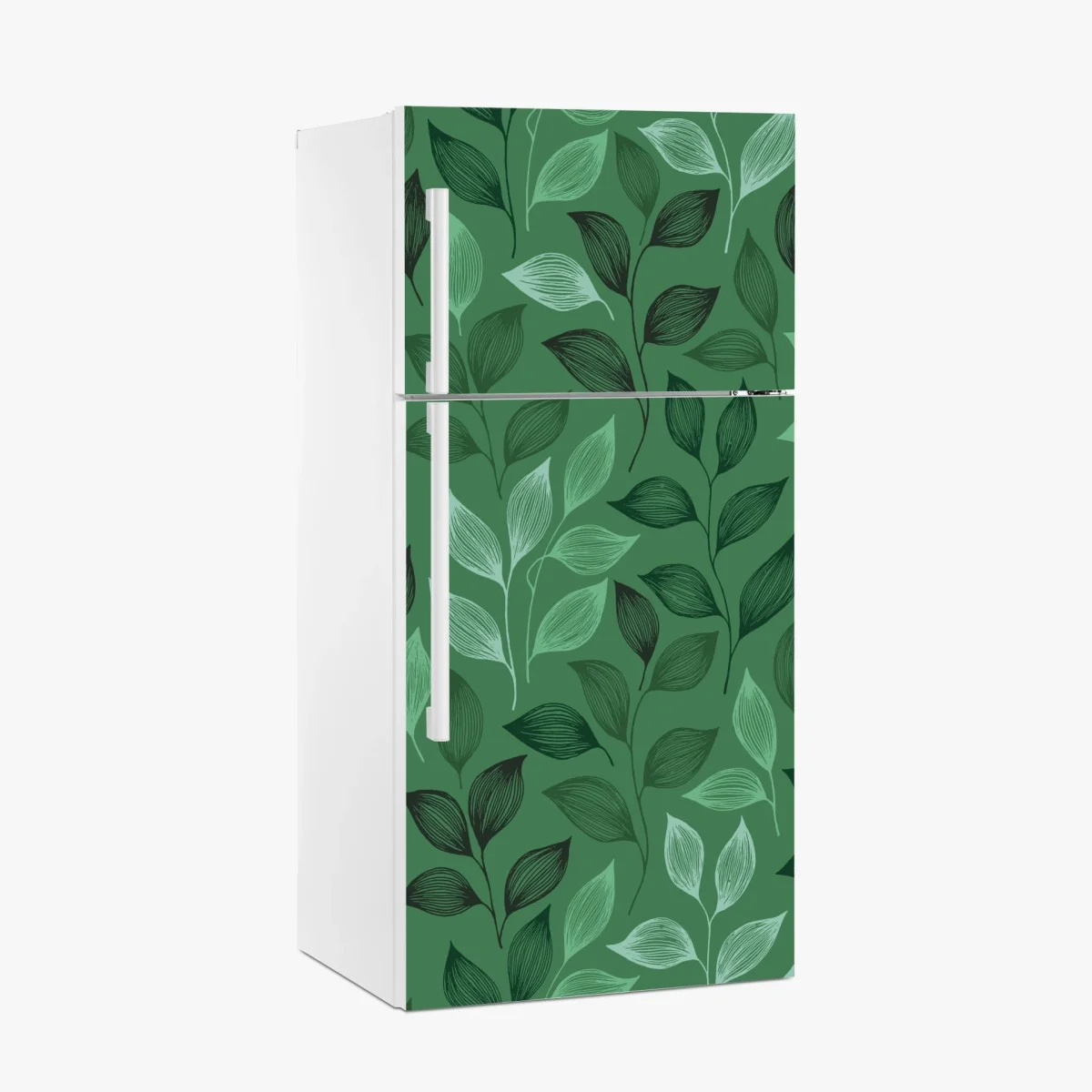 Kühlschrankaufkleber grünes botanisches blättermuster – Wallnifity® Kühlschrankaufkleber grünes botanisches blättermuster – Wallnifity®
