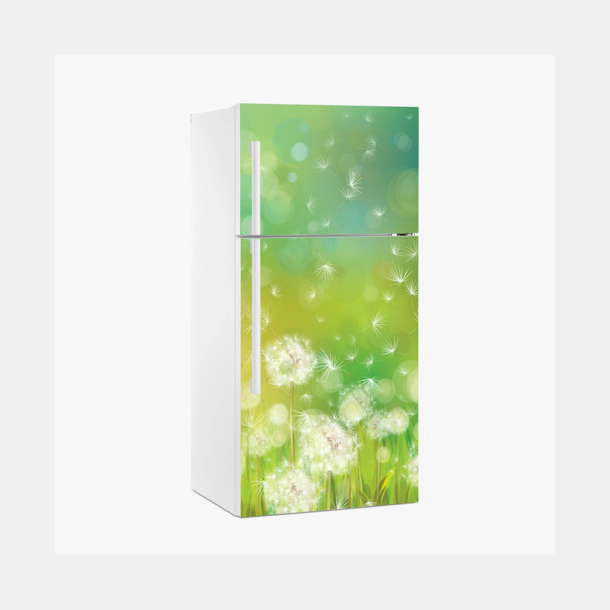 Kühlschrankaufkleber frühlingswiese mit löwenzahn – Wallnifity®