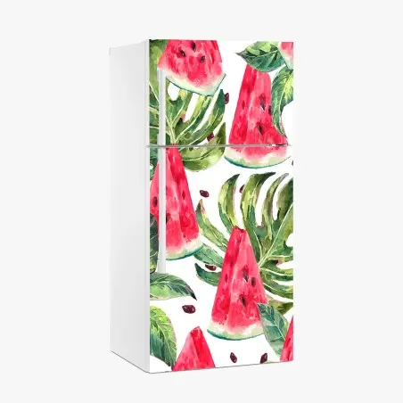 Kühlschrankaufkleber aquarell wassermelonen sommermuster – Wallnifity®