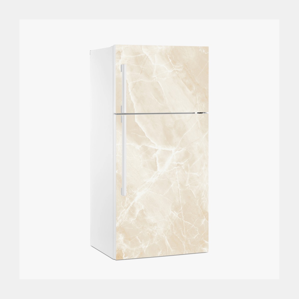 Kühlschrankaufkleber beige marmorstruktur mit weißen adern – Wallnifity®