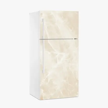 Kühlschrankaufkleber beige marmorstruktur mit weißen adern – Wallnifity®