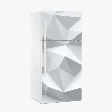 Kühlschrankaufkleber weißes dreidimensionales low-poly geometrisches muster – Wallnifity®