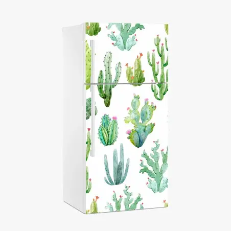 Kühlschrankaufkleber aquarell kaktusgarten muster – Wallnifity®