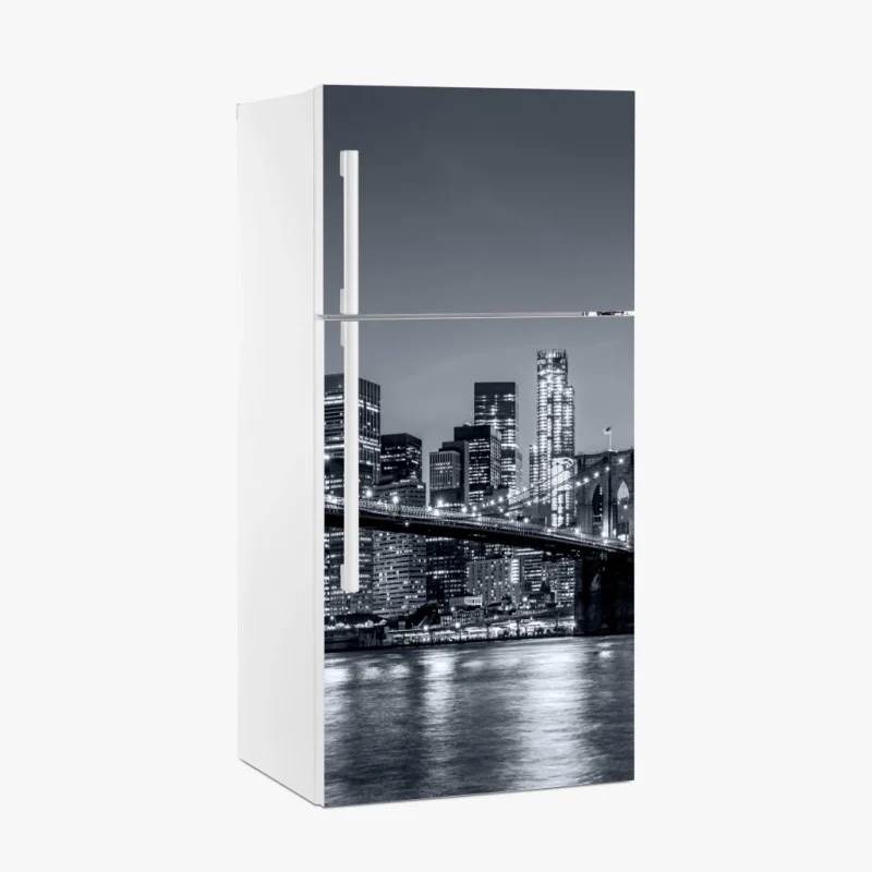 Kühlschrankaufkleber New York skyline bei nacht