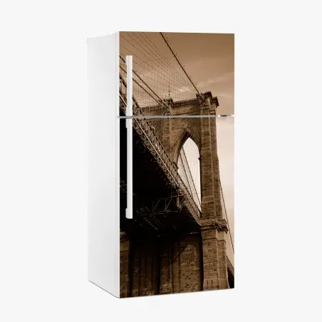 Kühlschrankaufkleber sepia ansicht der Brooklyn Bridge – Wallnifity®