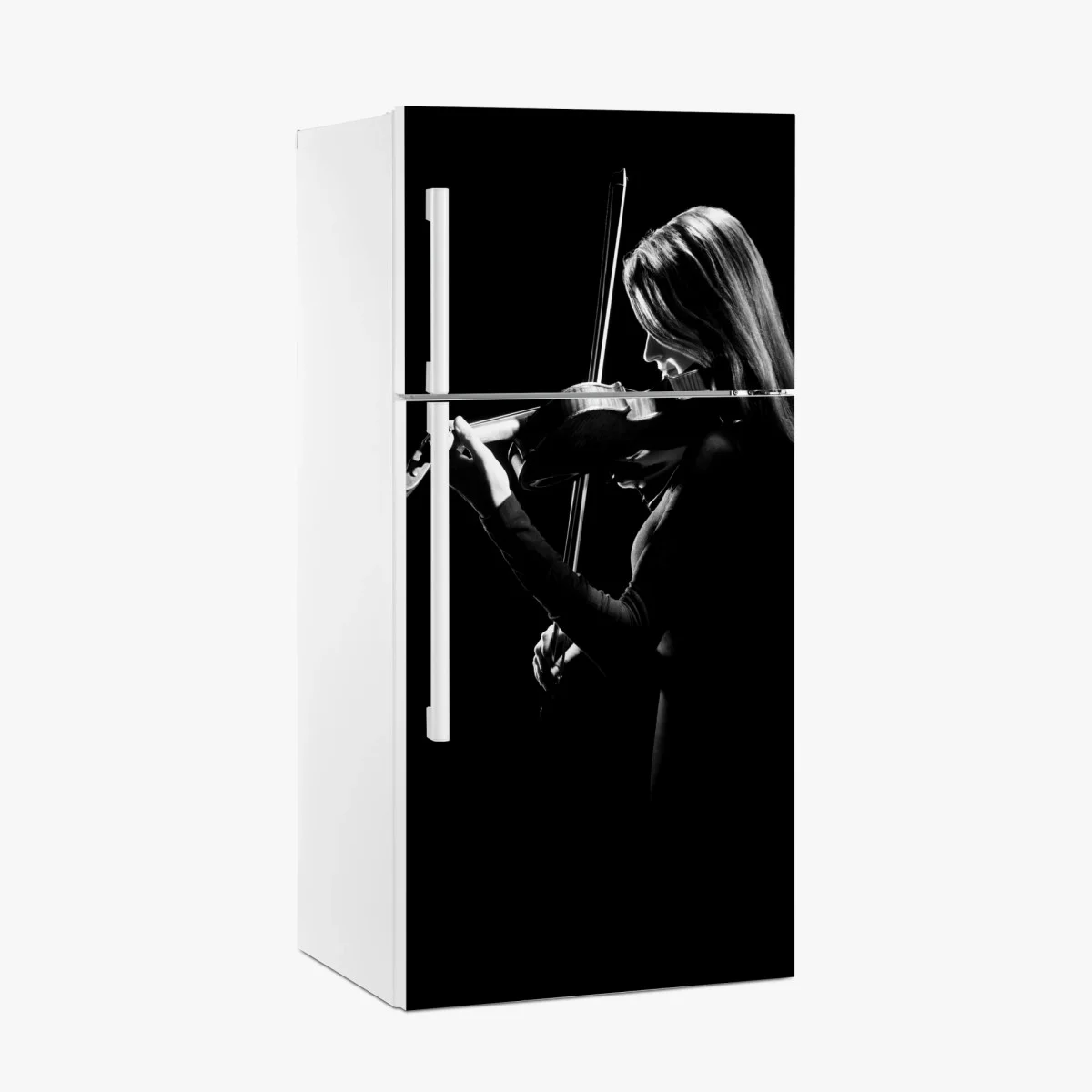 Kühlschrankaufkleber elegante geigerin silhouette – Wallnifity® Kühlschrankaufkleber elegante geigerin silhouette – Wallnifity®