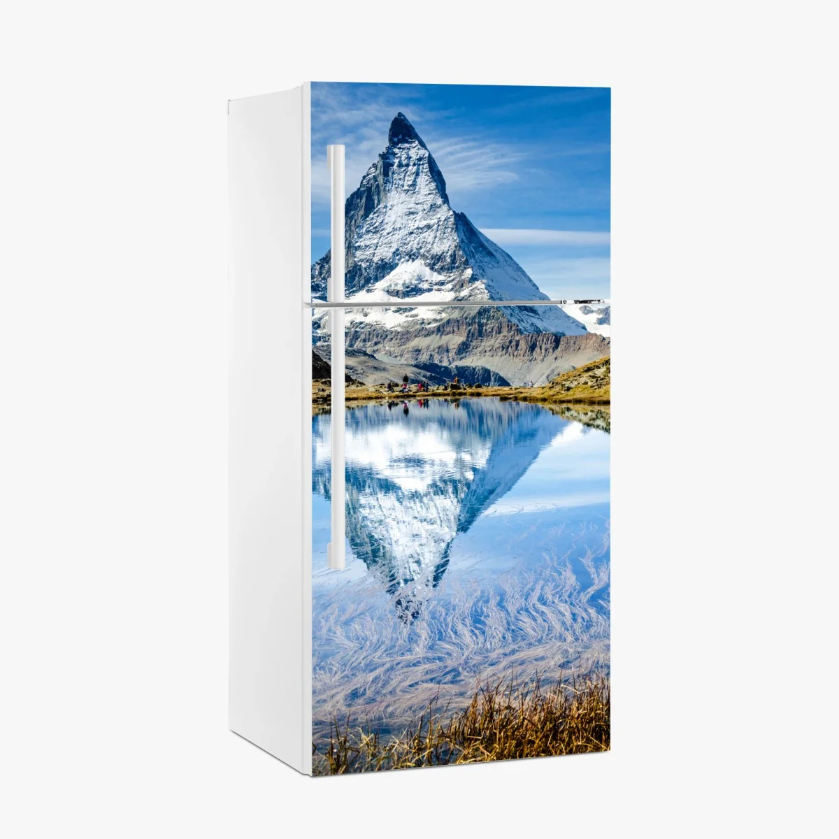 Kühlschrankaufkleber majestätisches Matterhorn im spiegel eines alpensees – Wallnifity® Kühlschrankaufkleber majestätisches Matterhorn im spiegel eines alpensees – Wallnifity®