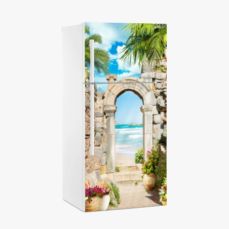 Kühlschrankaufkleber sonniger bogen zum meer – Wallnifity®