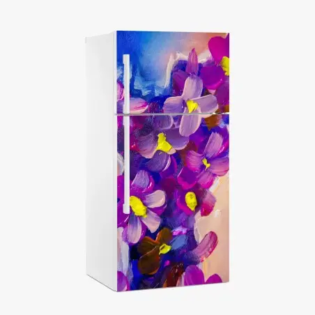 Kühlschrankaufkleber intensiver violetter blumenstrauß – Wallnifity®
